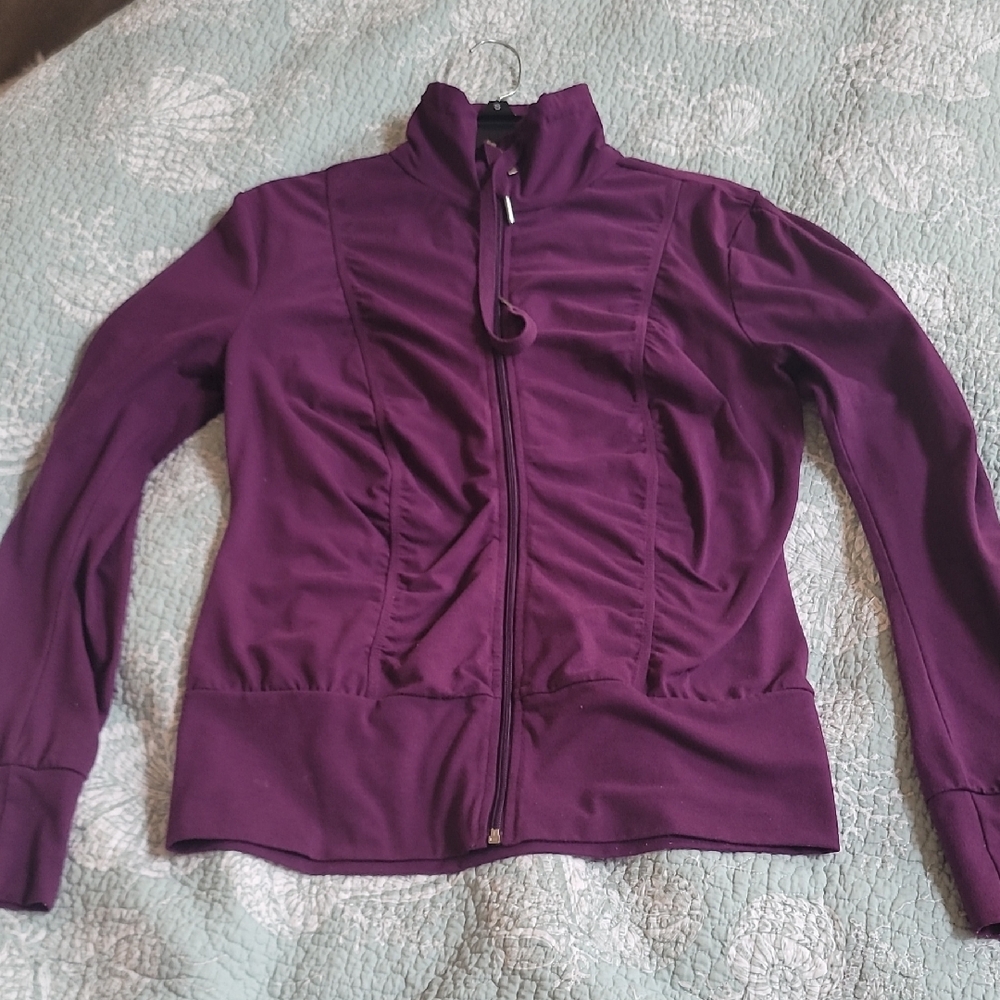Ellen Tracy Chic Women's Purple Sporty Zip-Up Jacket